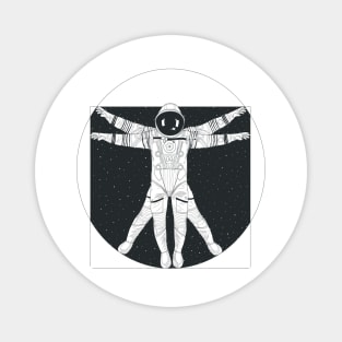 Vitruvian Astronaut Dark Ink Magnet